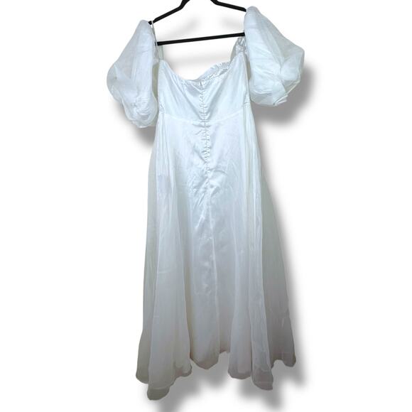 Lulus NWT True Excellence White Bustier Off-The-Shoulder Bridal Gown Maxi Dress - Picture 8 of 11